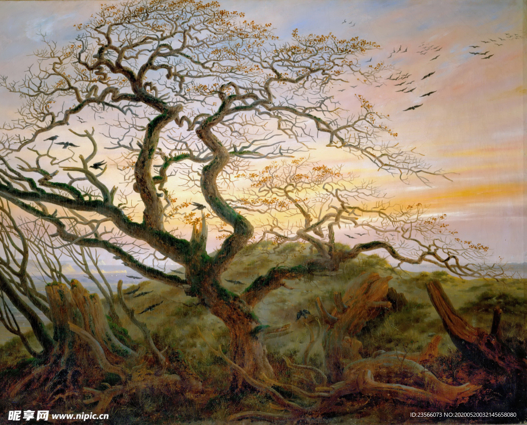 暗色风格古典风景油画