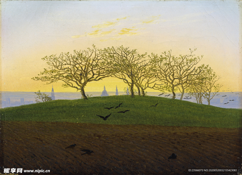 暗色风格古典风景油画