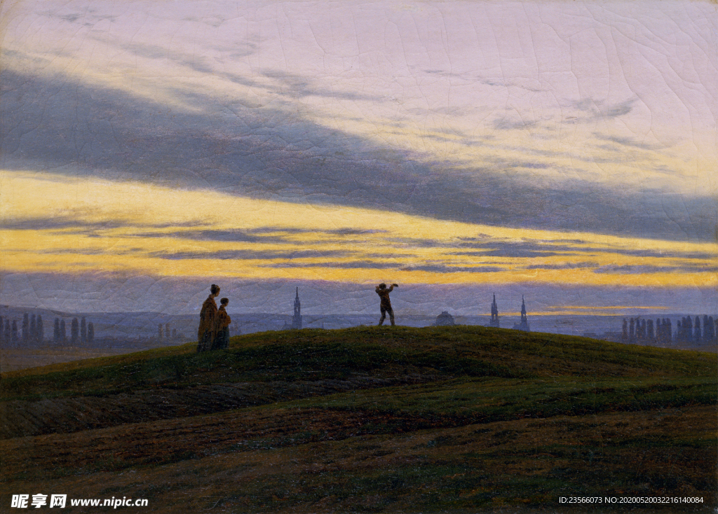 暗色风格古典风景油画