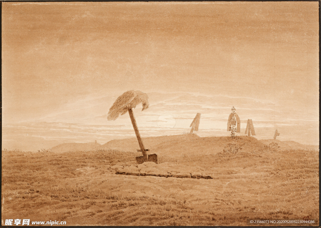 暗色风格古典风景油画