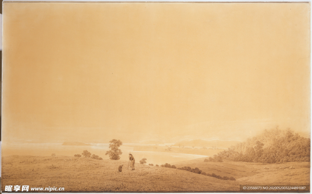 暗色风格古典风景油画