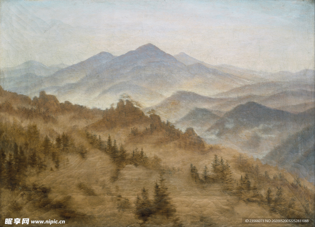 暗色风格古典风景油画