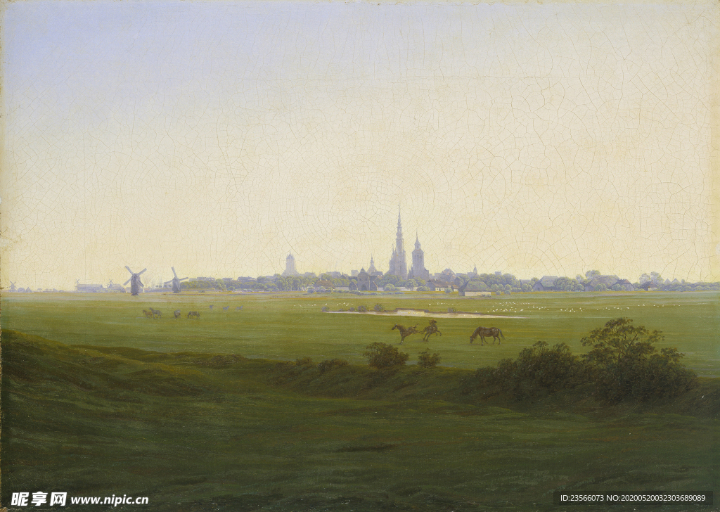 暗色风格古典风景油画