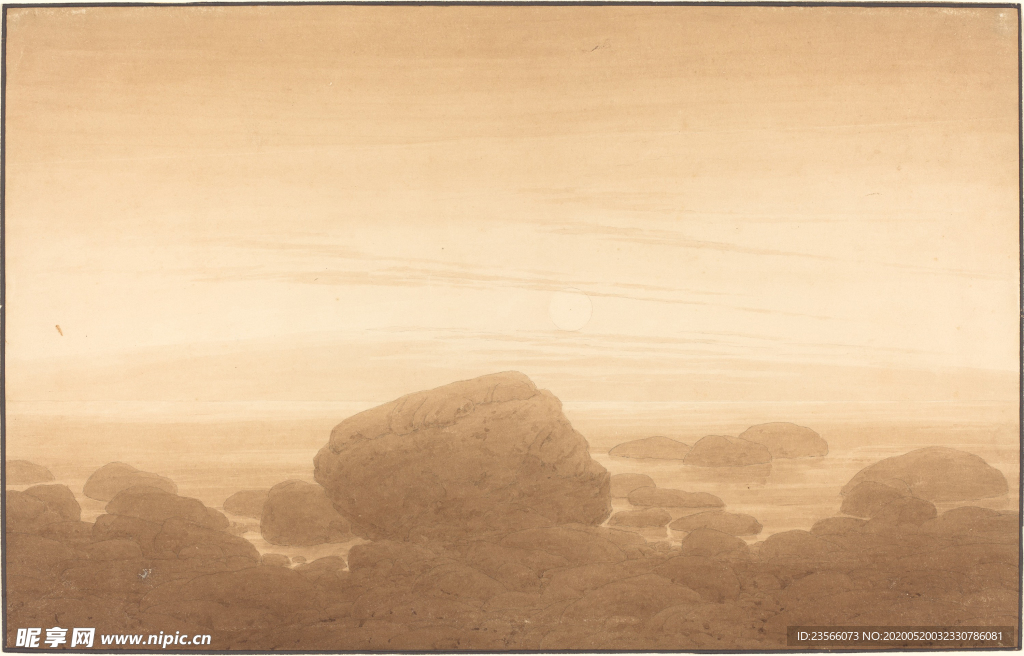 暗色风格古典风景油画