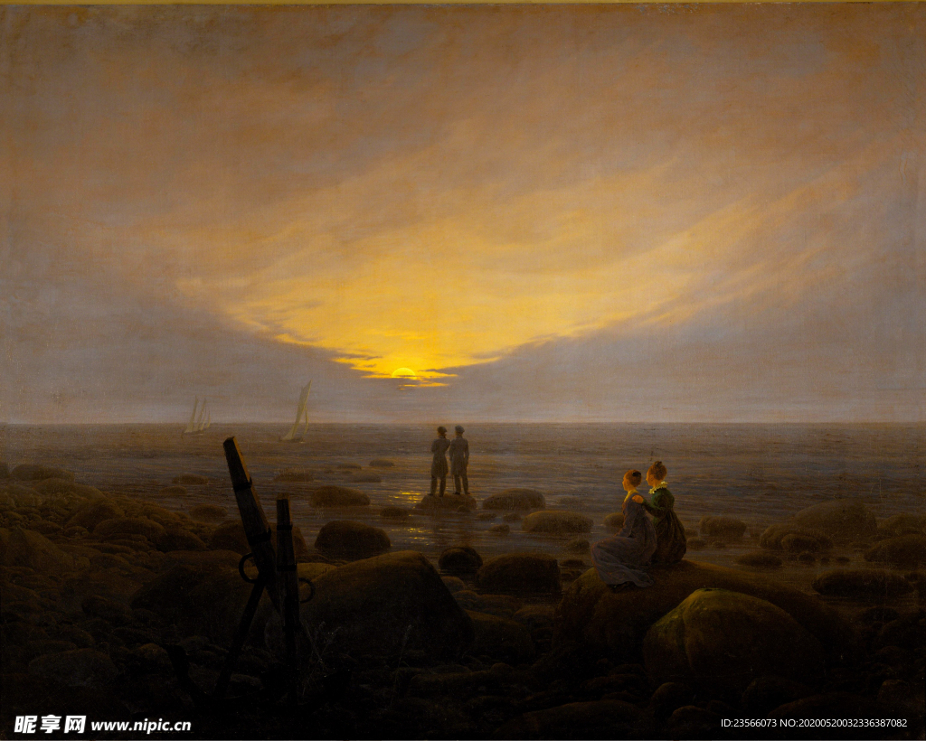 暗色风格古典风景油画