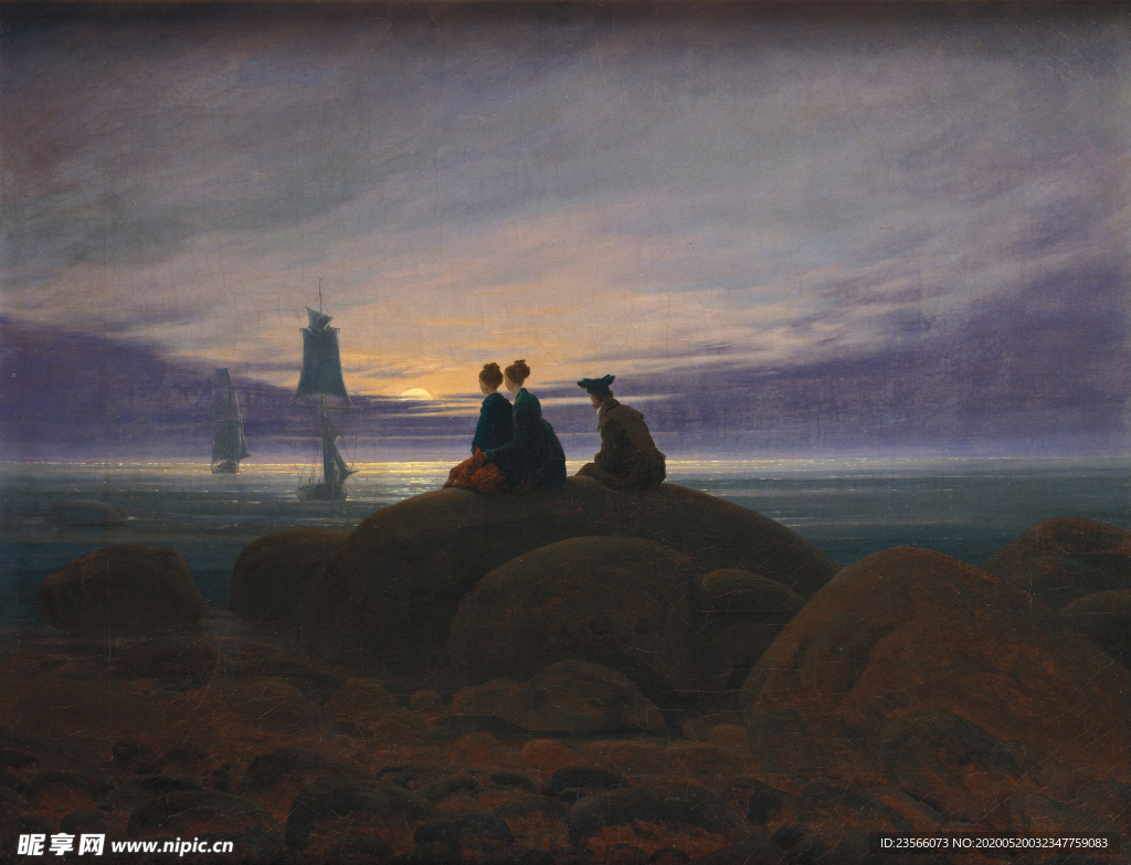 暗色风格古典风景油画