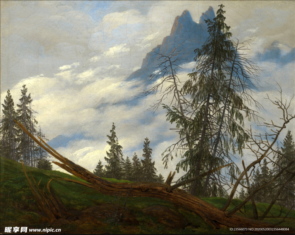 暗色风格古典风景油画