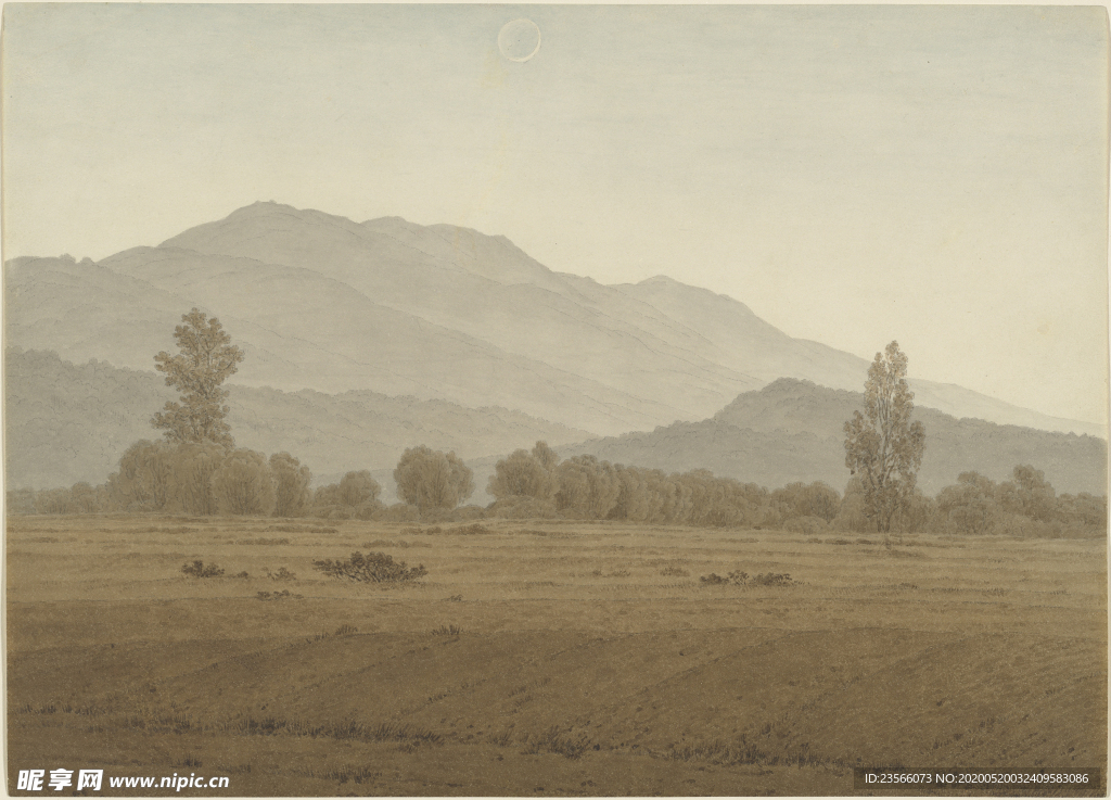 暗色风格古典风景油画