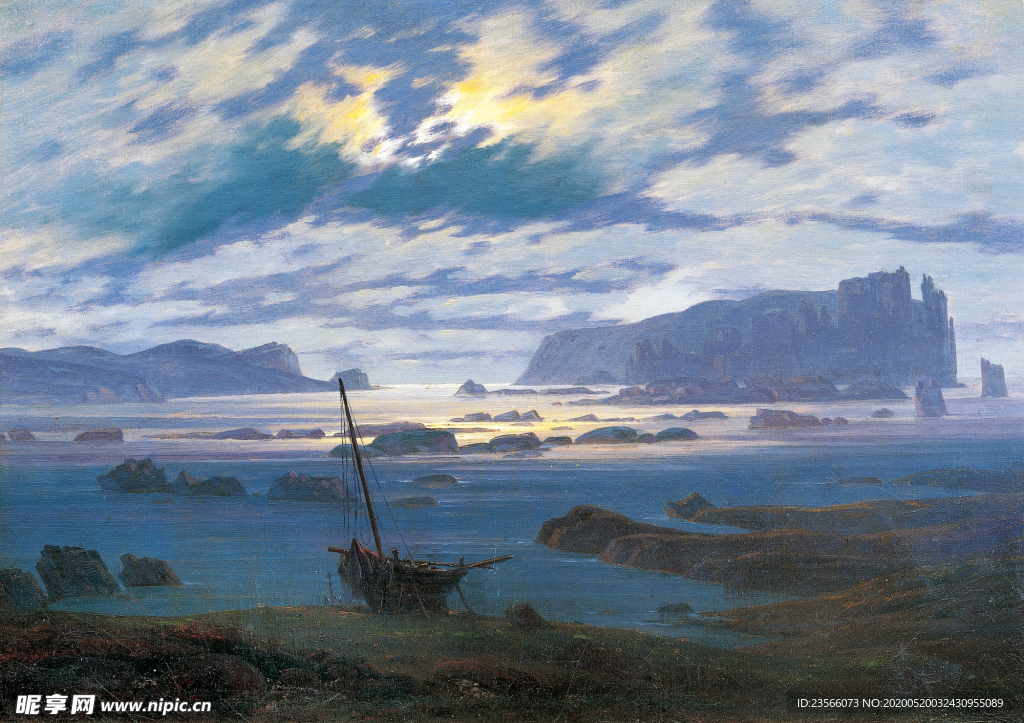 暗色风格古典风景油画