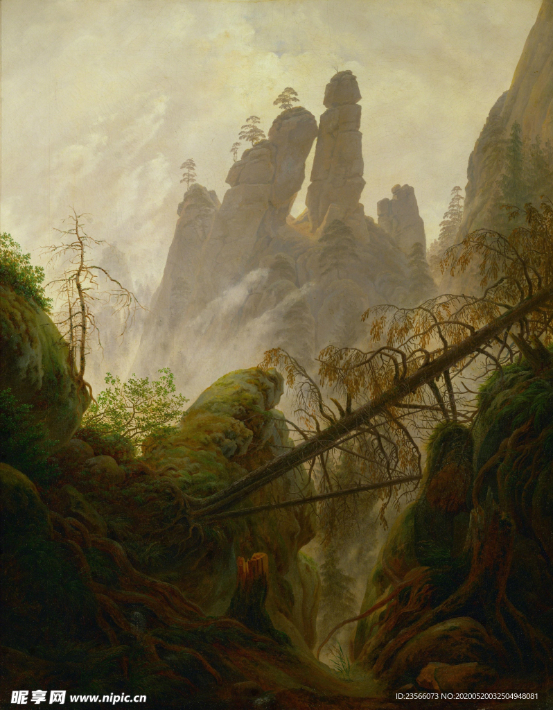 暗色风格古典风景油画