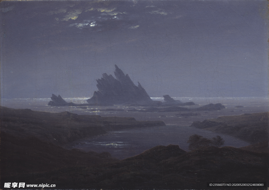 暗色风格古典风景油画