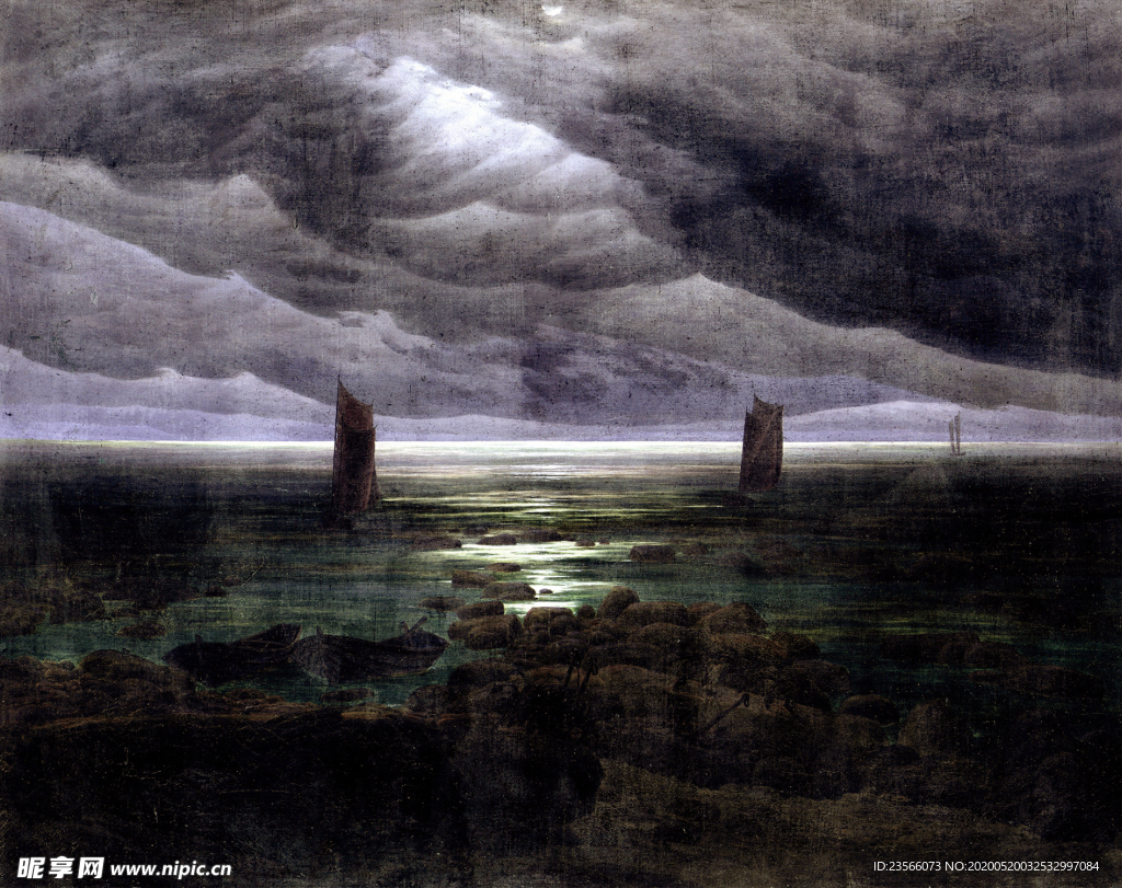 暗色风格古典风景油画