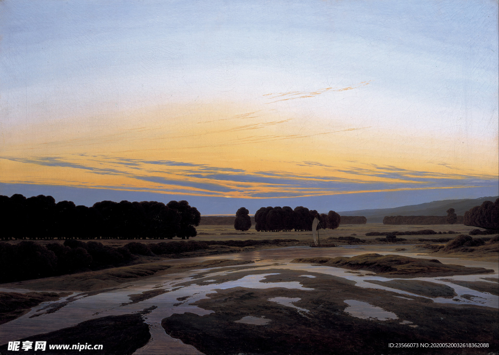 暗色风格古典风景油画