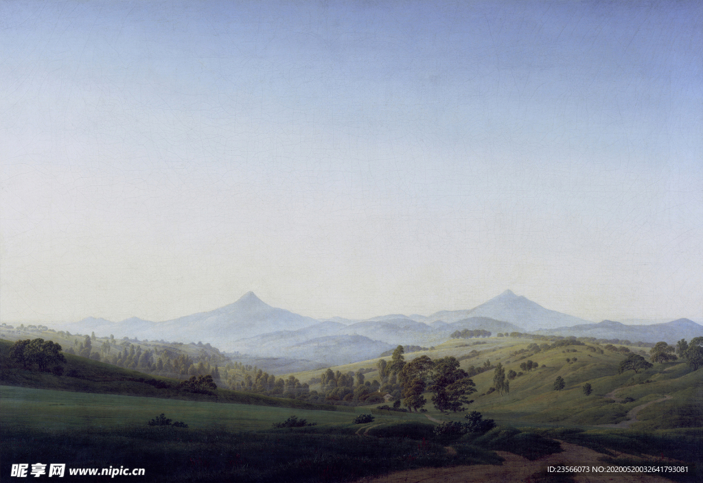 暗色风格古典风景油画