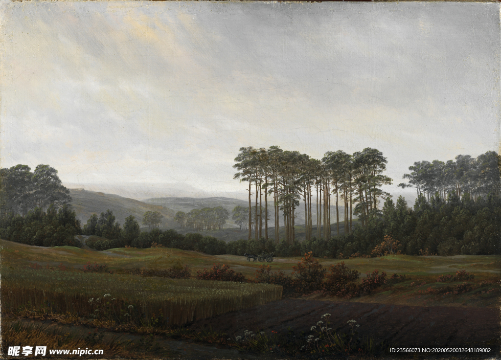 暗色风格古典风景油画