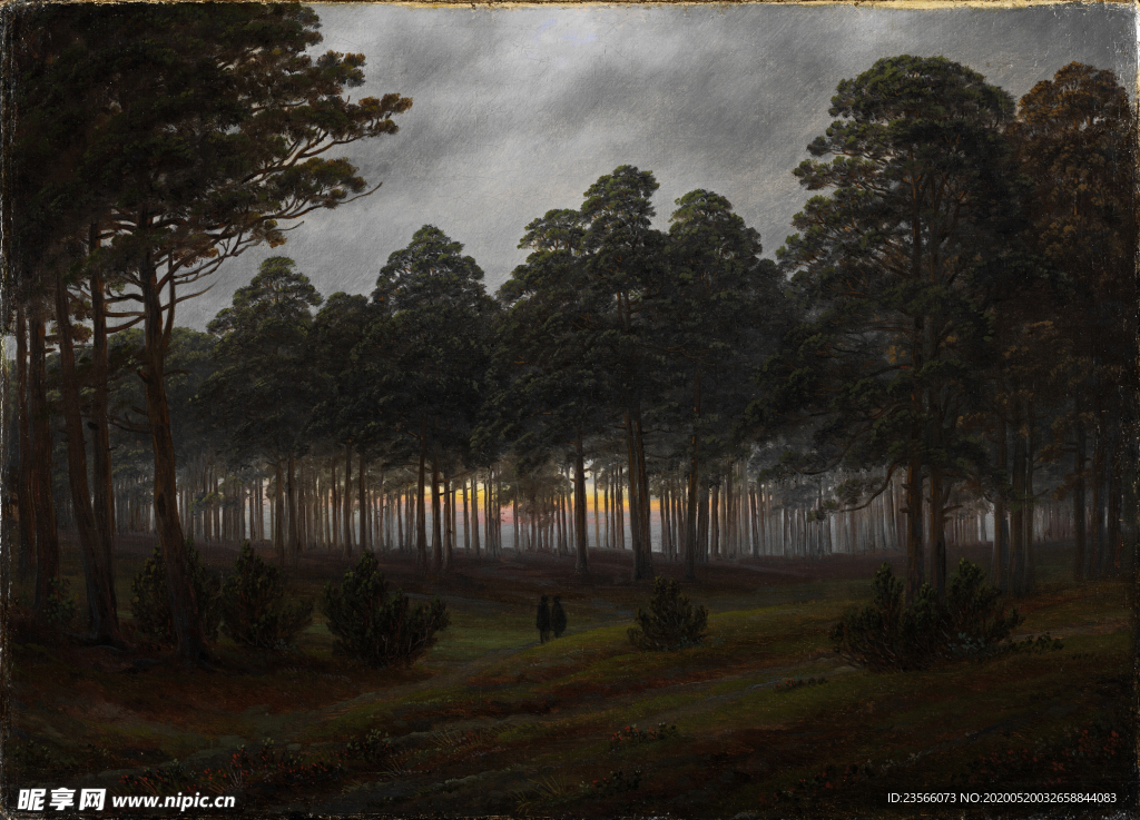 暗色风格古典风景油画