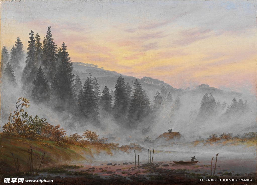 暗色风格古典风景油画