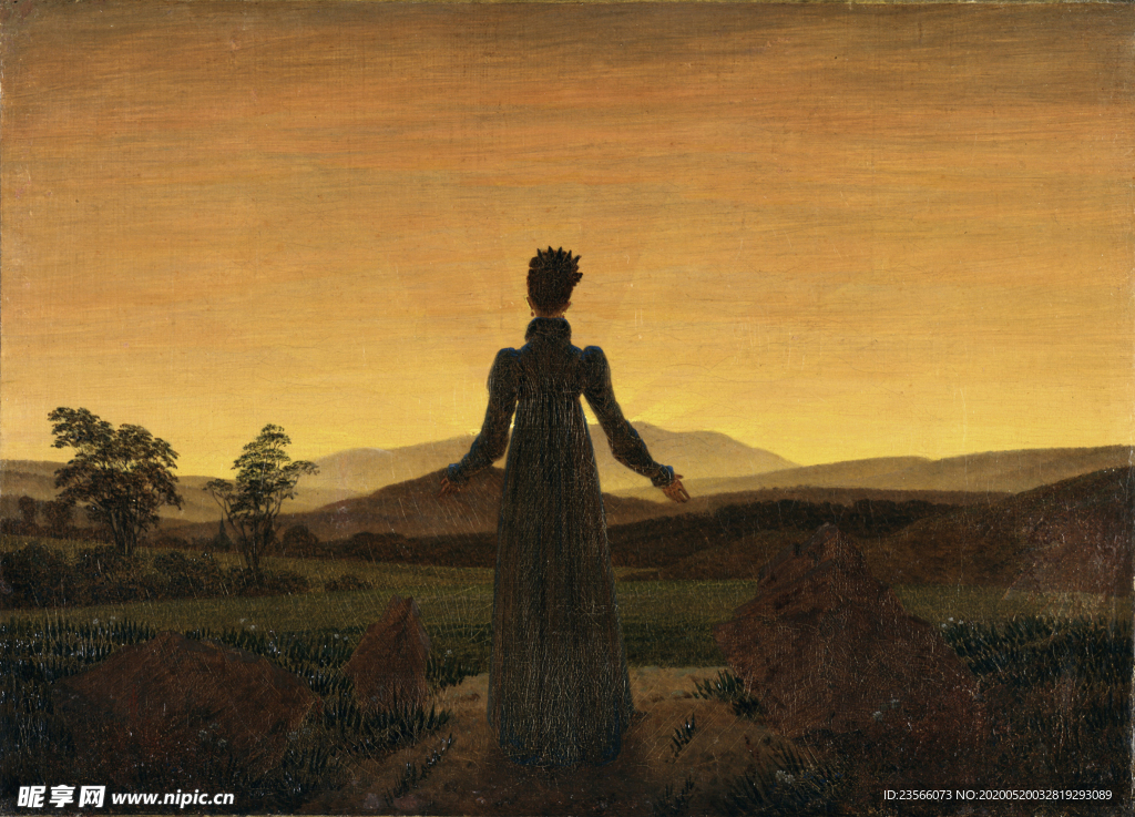 暗色风格古典风景油画