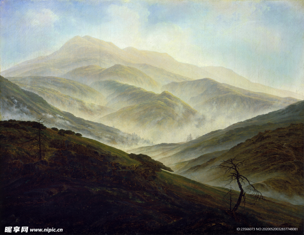 暗色风格古典风景油画