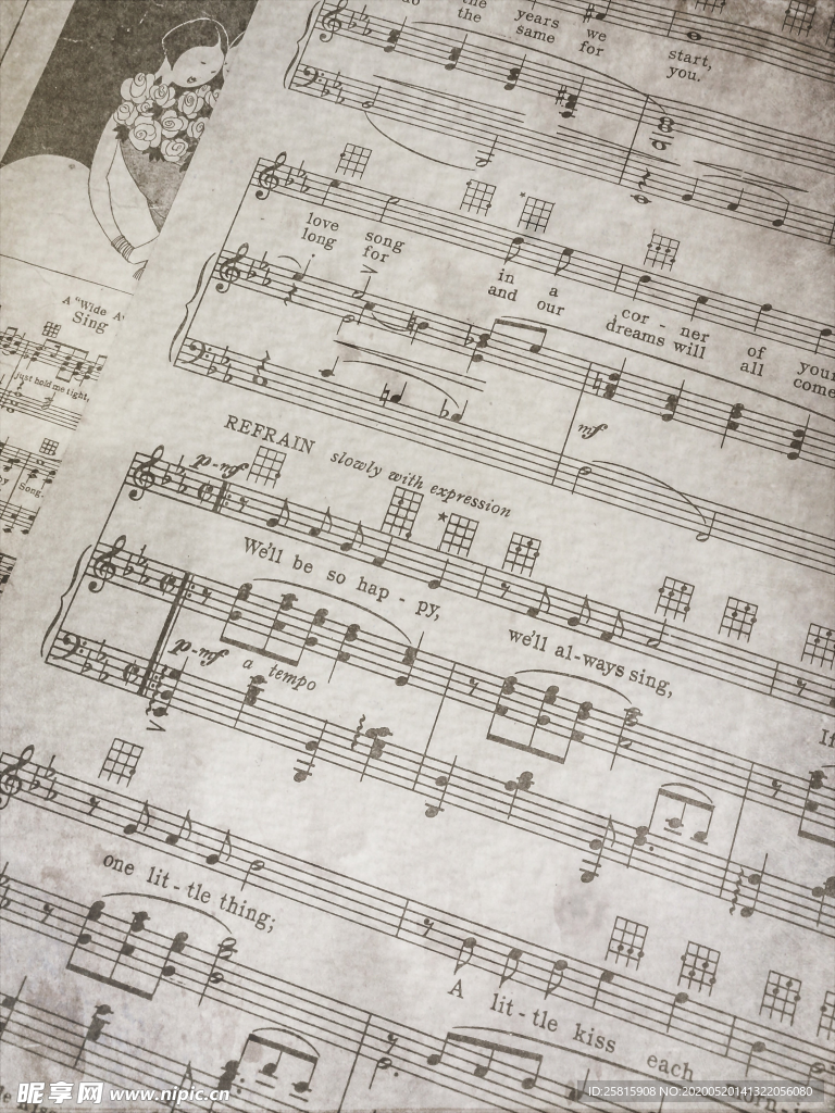 乐曲音符歌谱图片