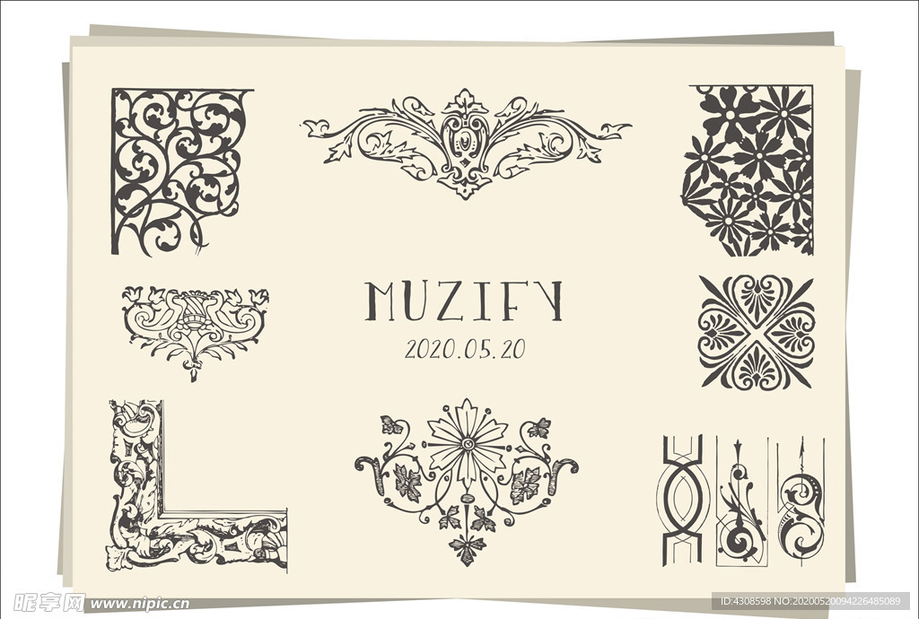 8款入边框底纹设计