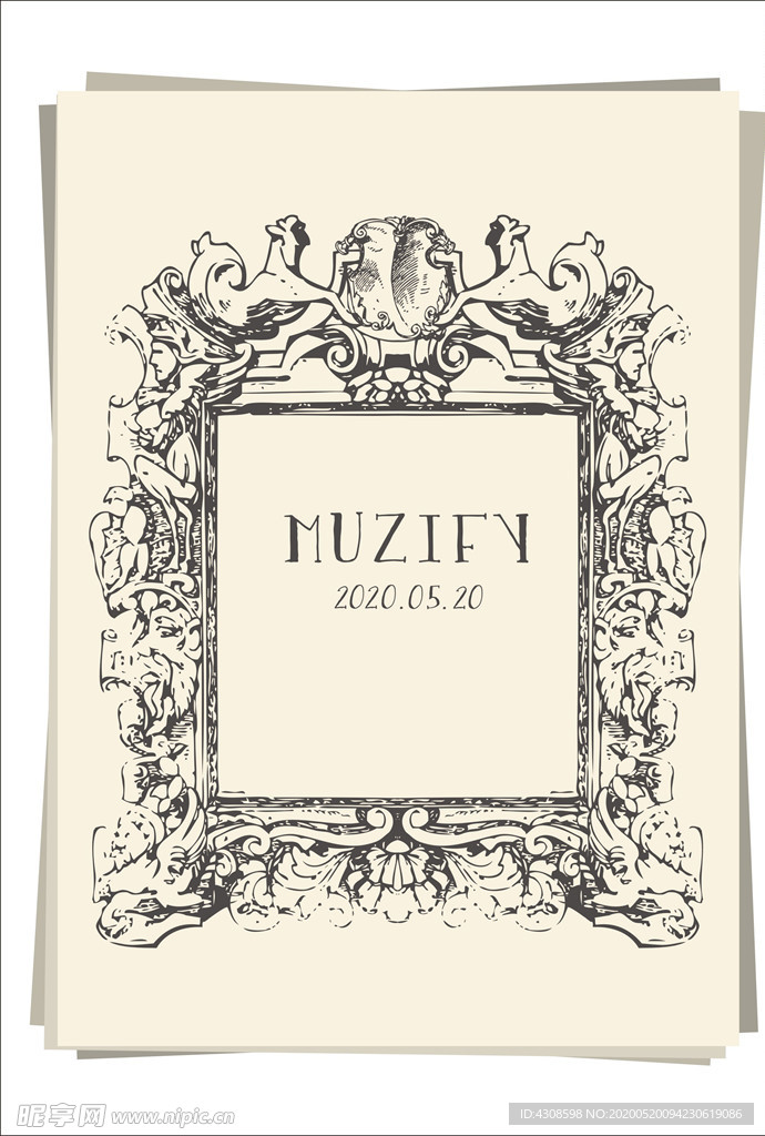 欧式花纹相框设计