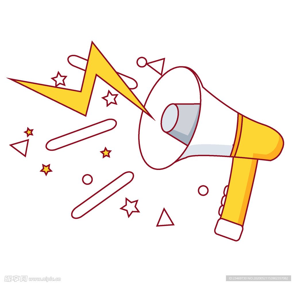 扬声器 呼喊 卡通 夸张 喇叭