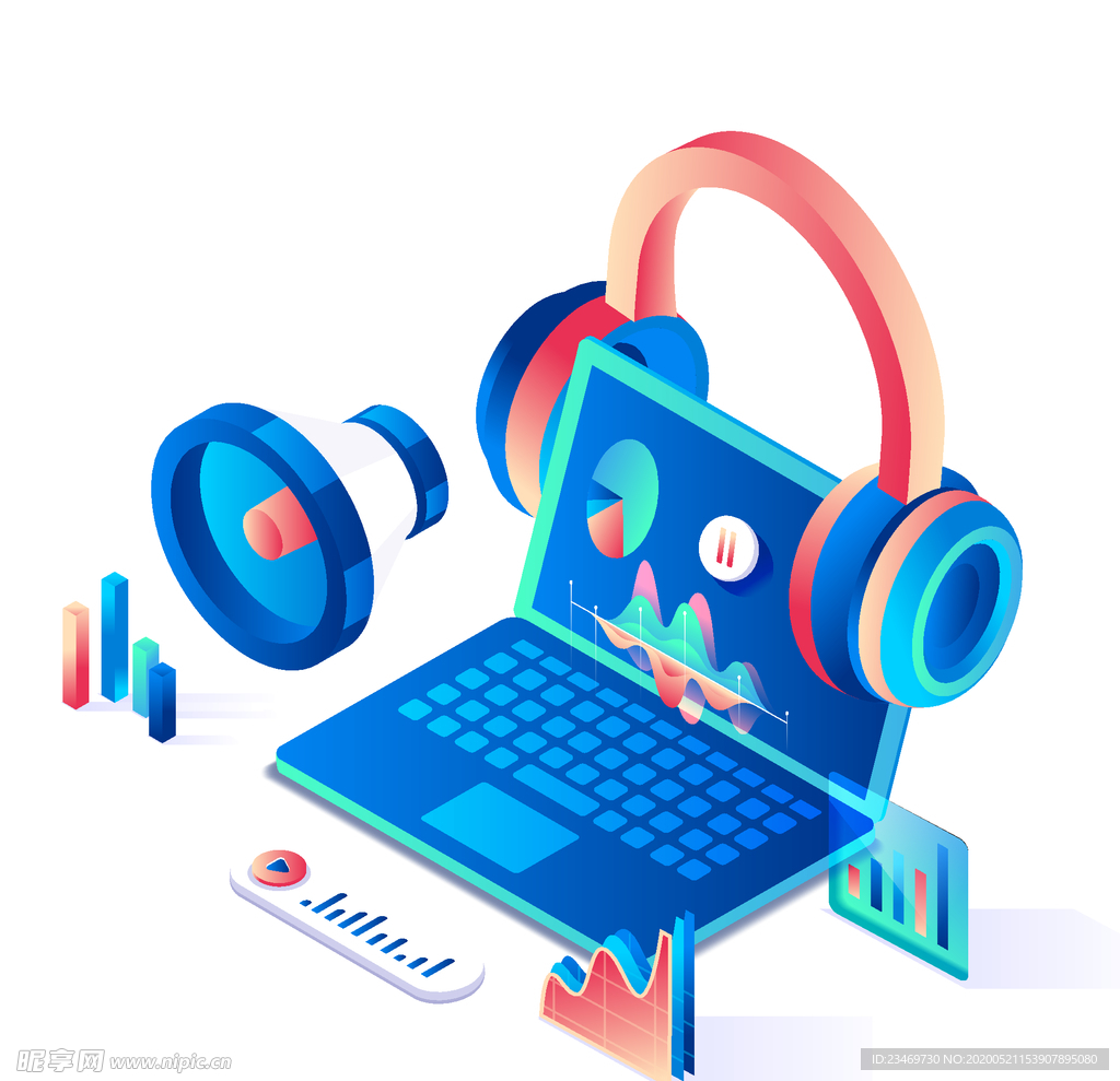 扬声器 呼喊 卡通 夸张 喇叭