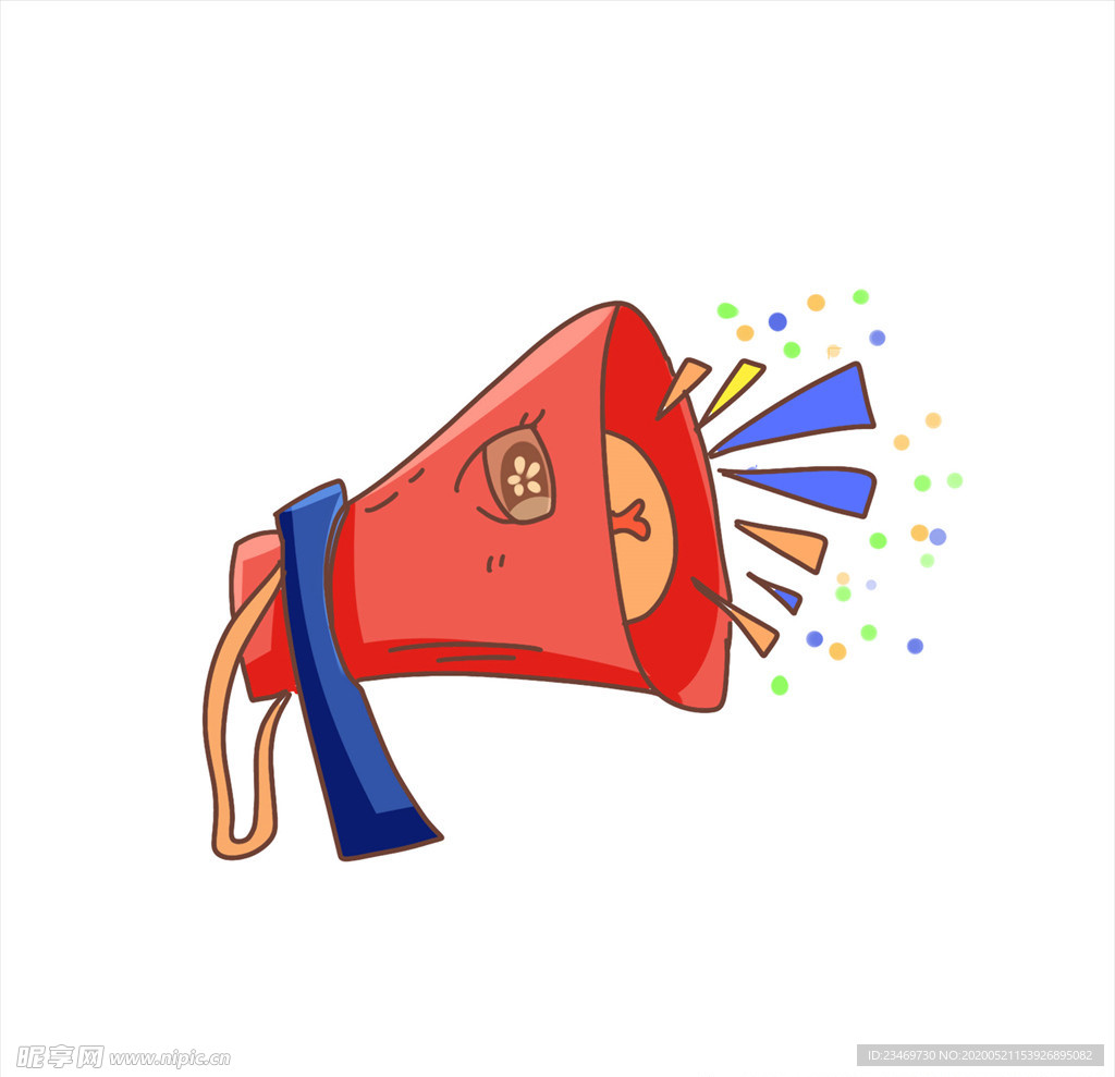 扬声器 呼喊 卡通 夸张 喇叭