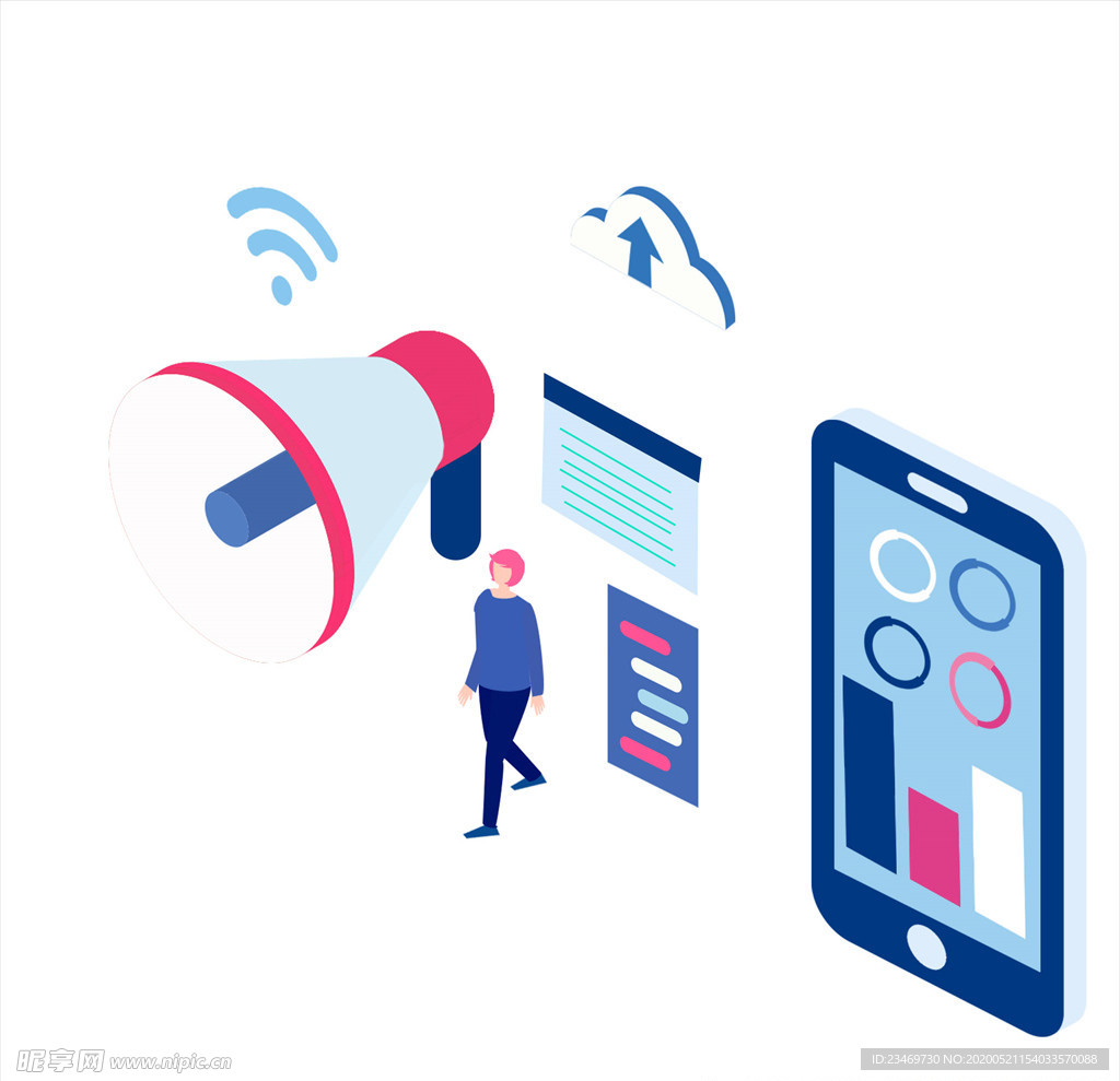 扬声器 呼喊 卡通 夸张 喇叭