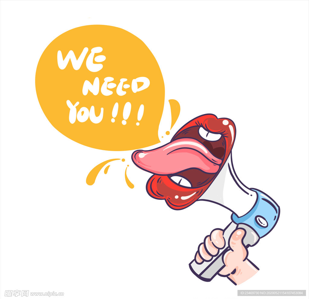 扬声器 呼喊 卡通 夸张 喇叭