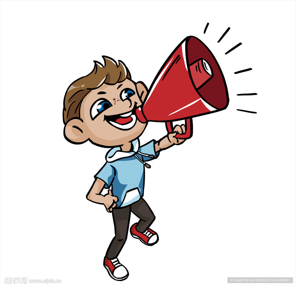 扬声器 呼喊 卡通 夸张 喇叭