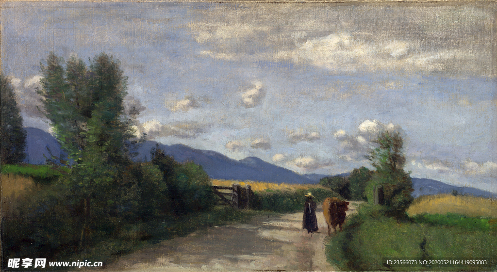 复古写实风景油画