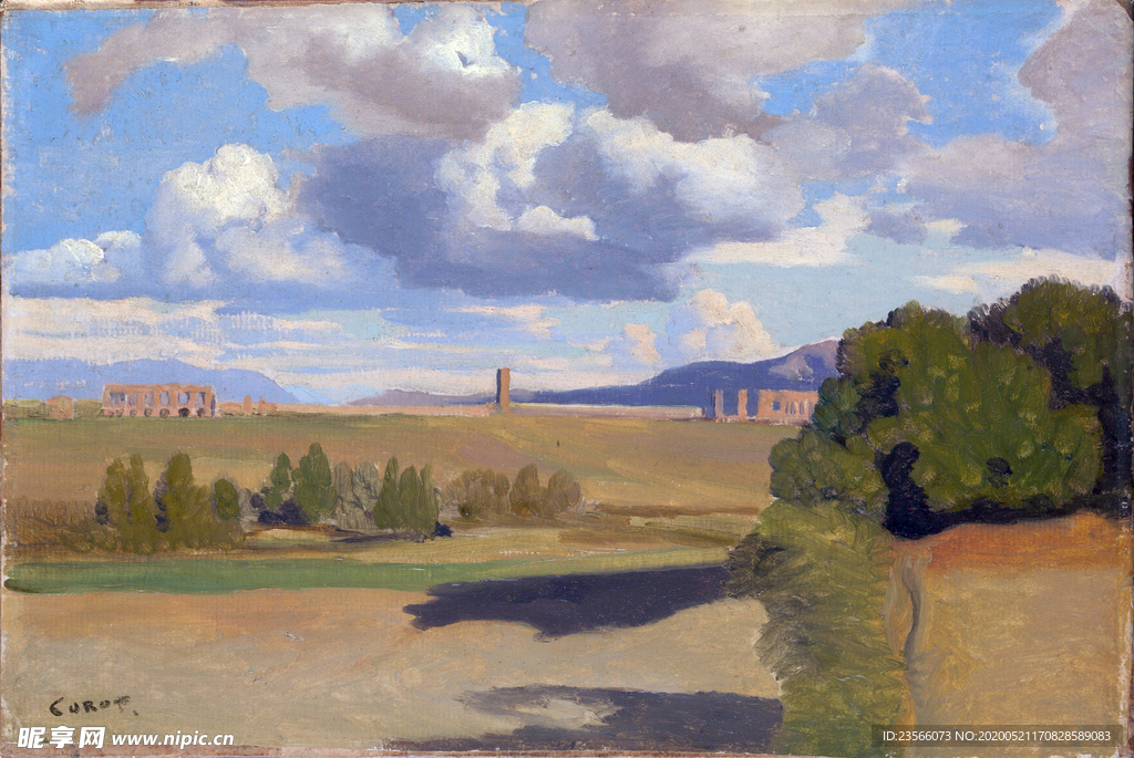 复古写实风景油画