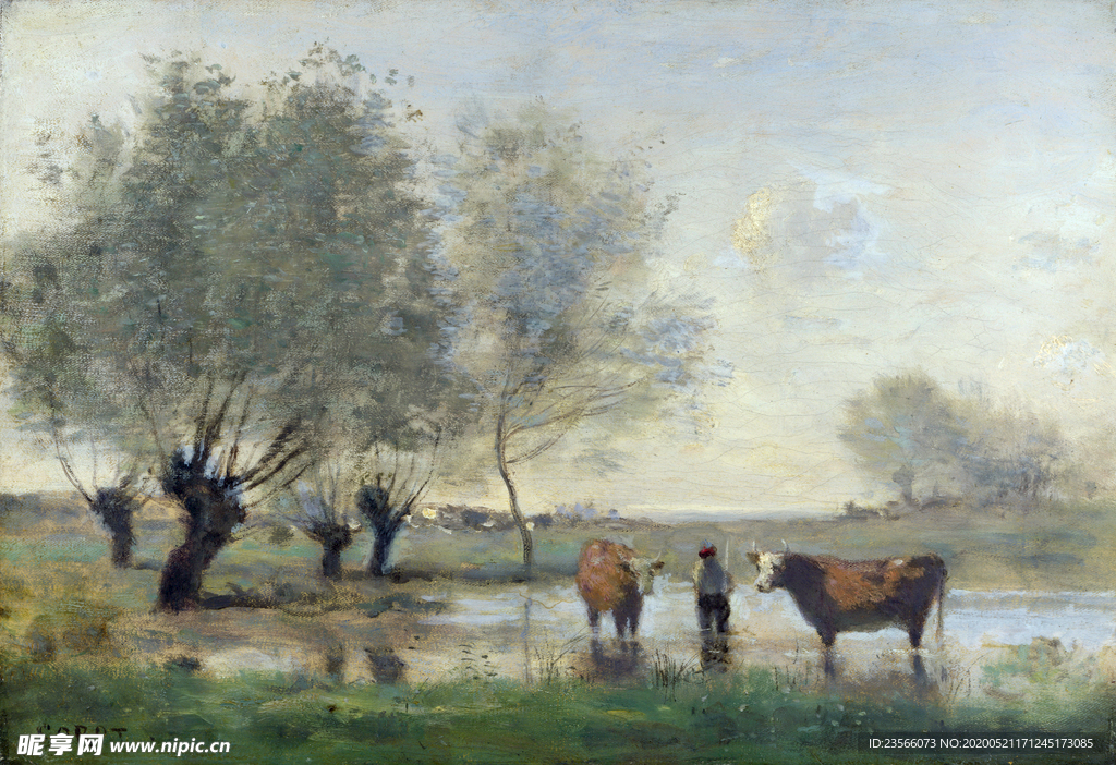 复古写实风景油画