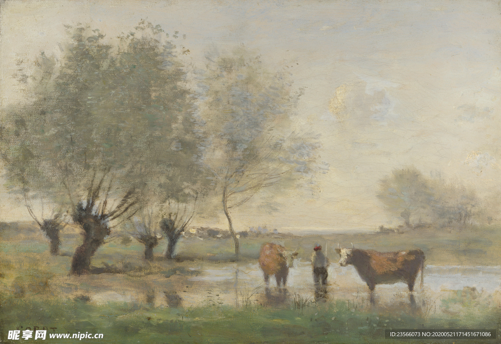 复古写实风景油画