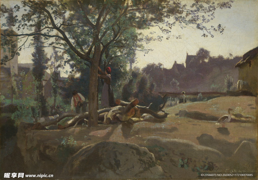 复古写实风景油画