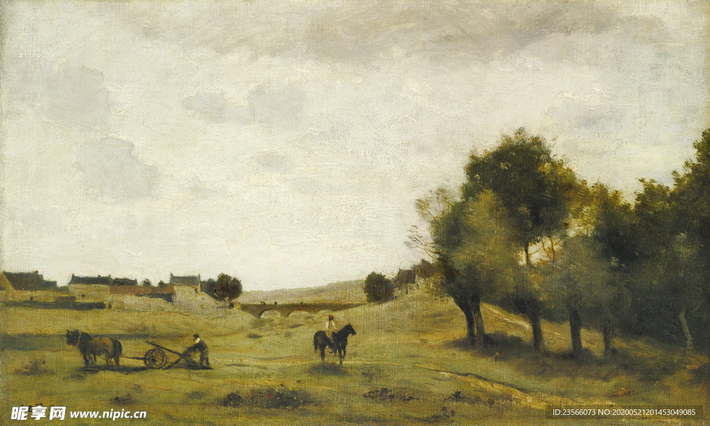 复古写实风景油画