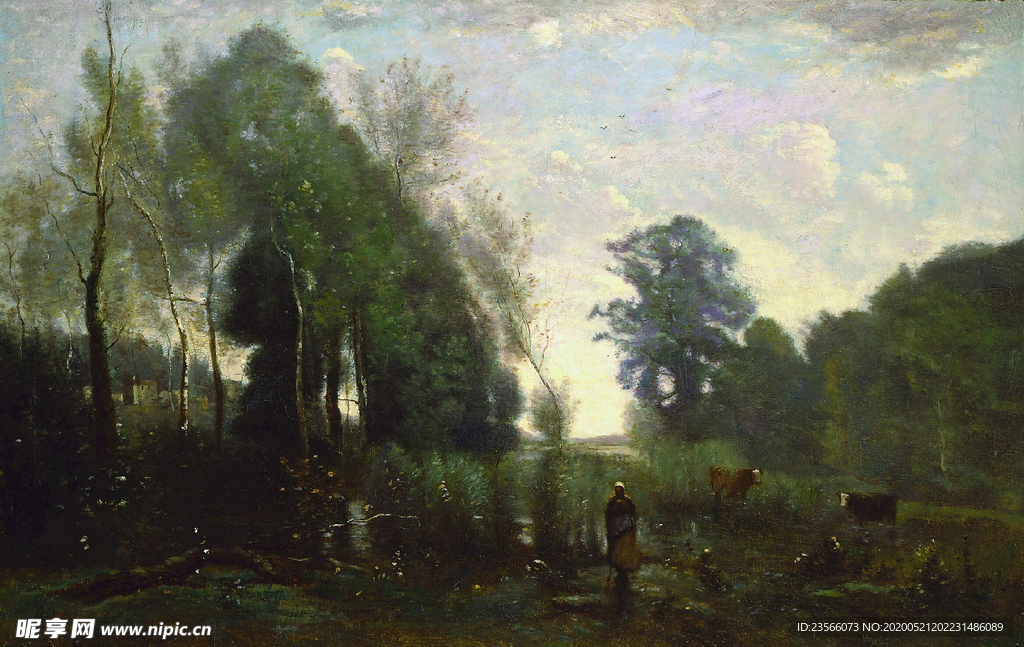 复古写实风景油画