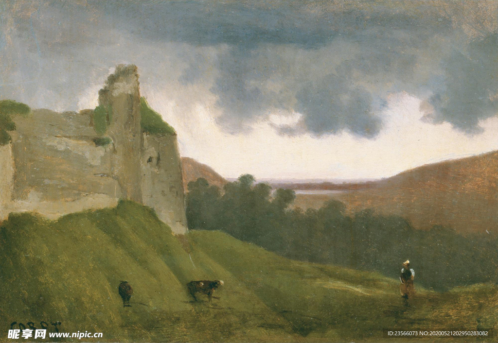 复古写实风景油画