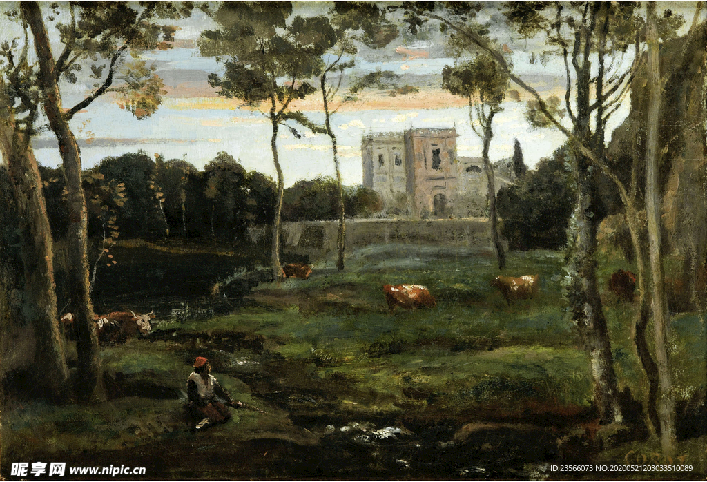 复古写实风景油画