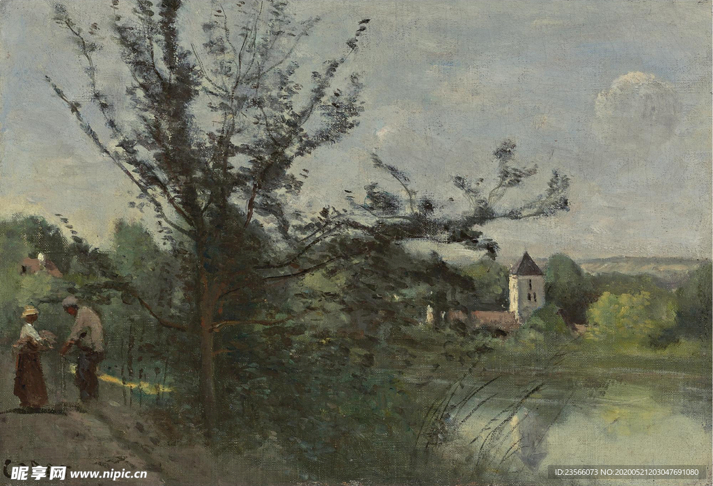 复古写实风景油画