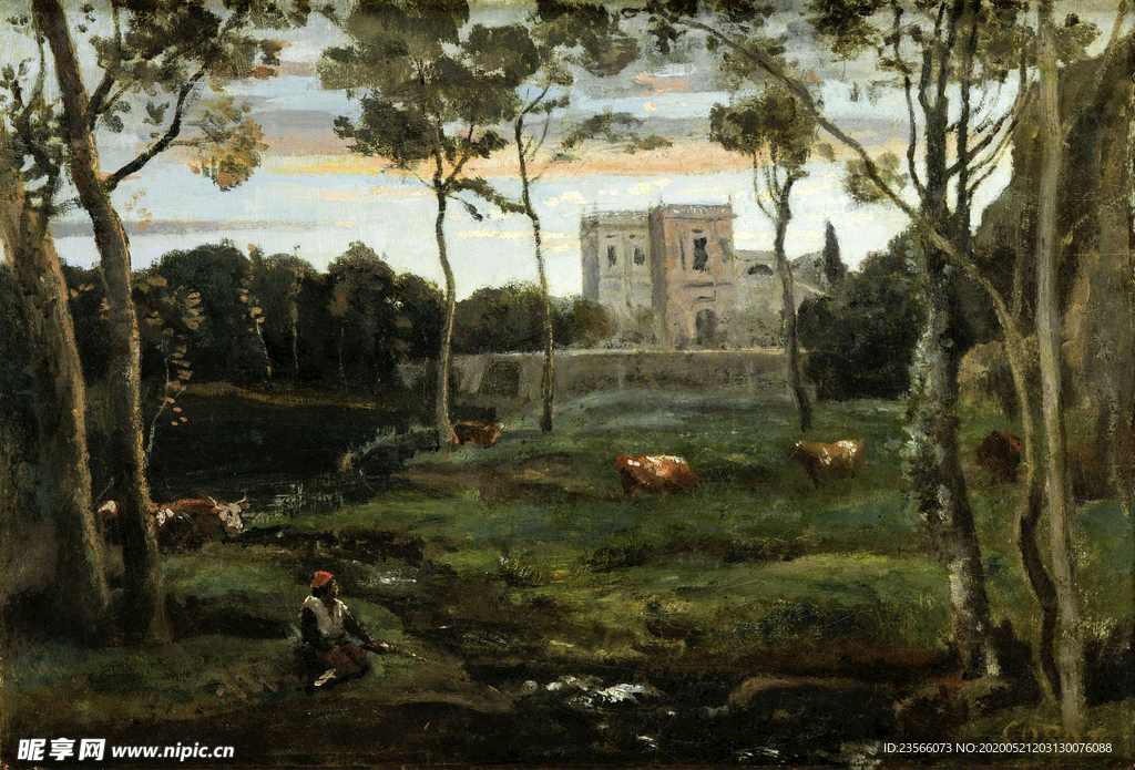 复古写实风景油画