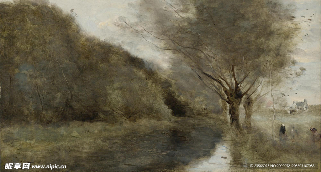 复古写实风景油画