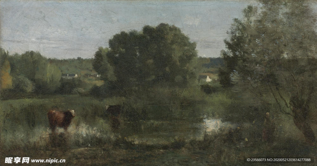 复古写实风景油画