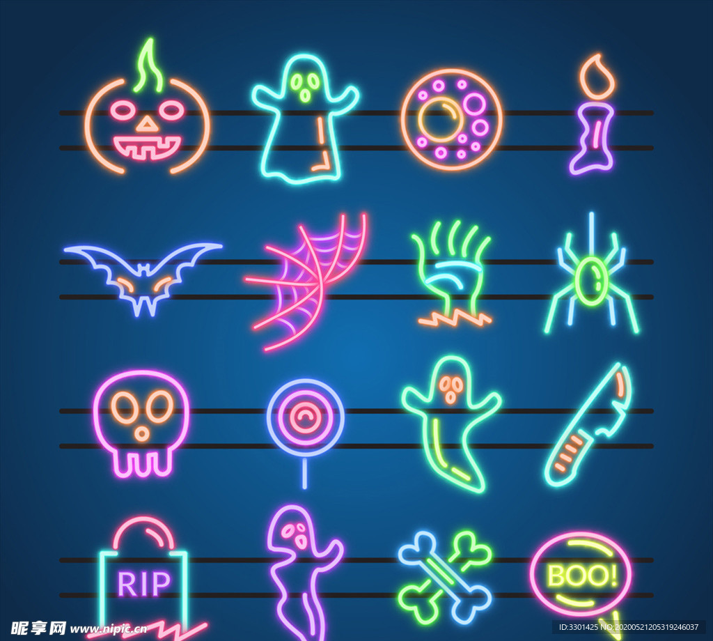 彩色万圣节图标