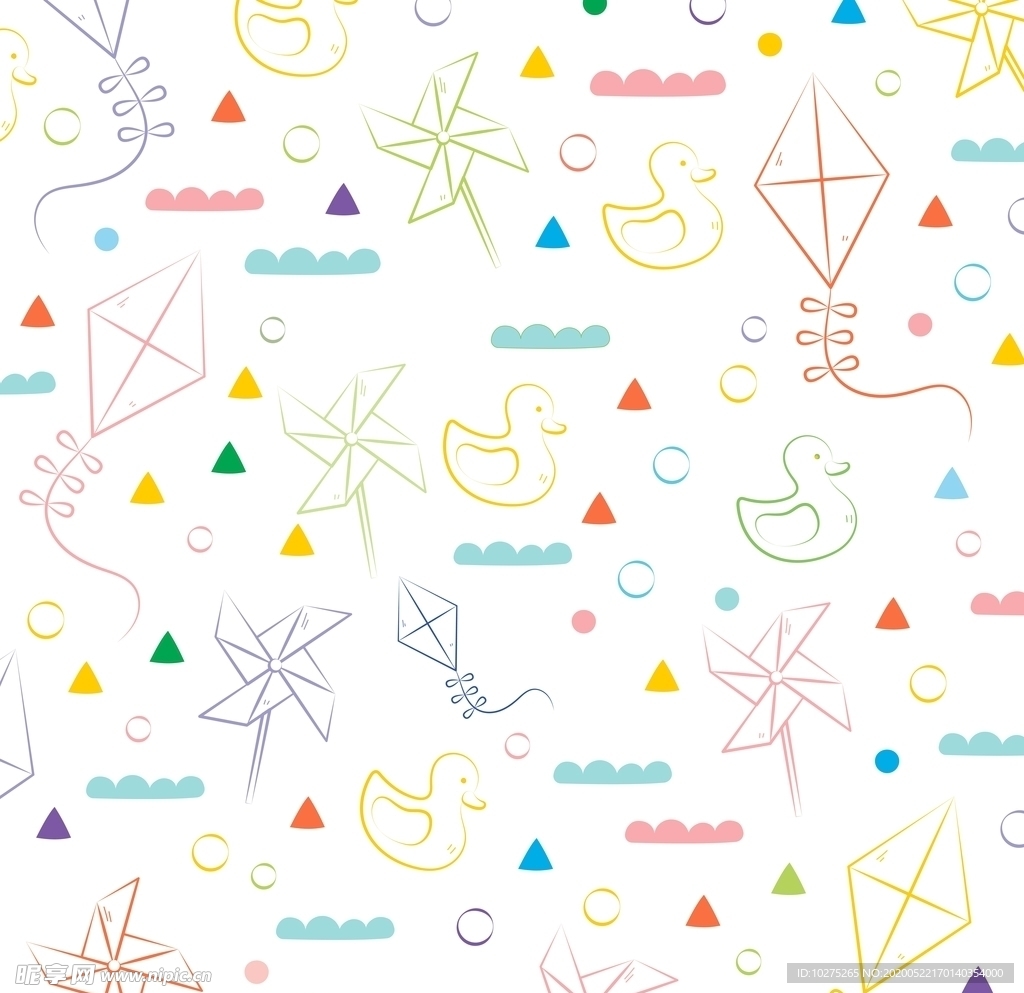 六一国际儿童节元素简笔画装饰