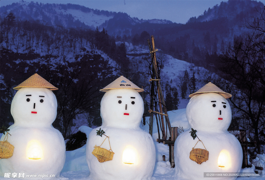 雪人冬日图片