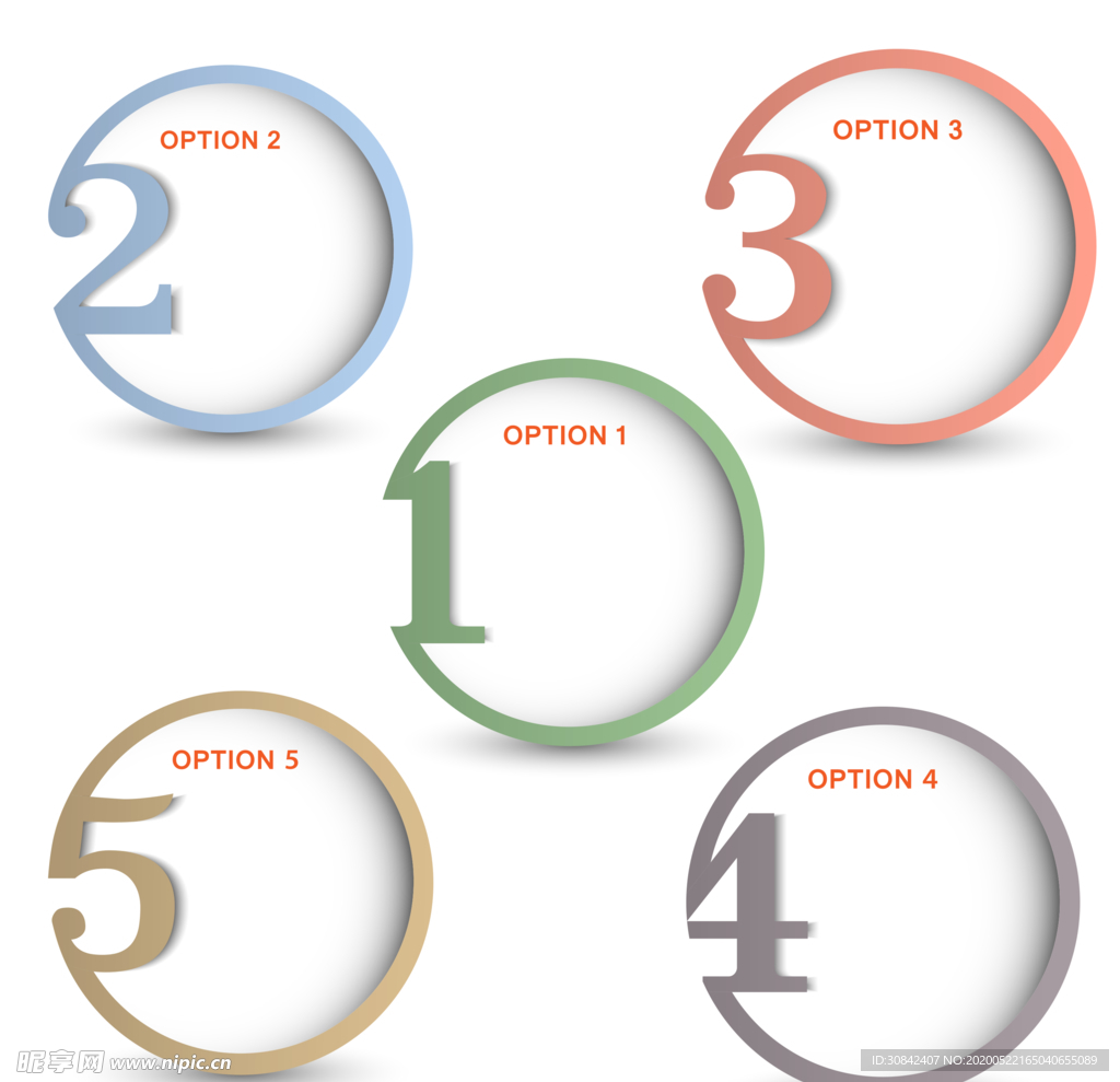 数字圆形边框矢量素材图片