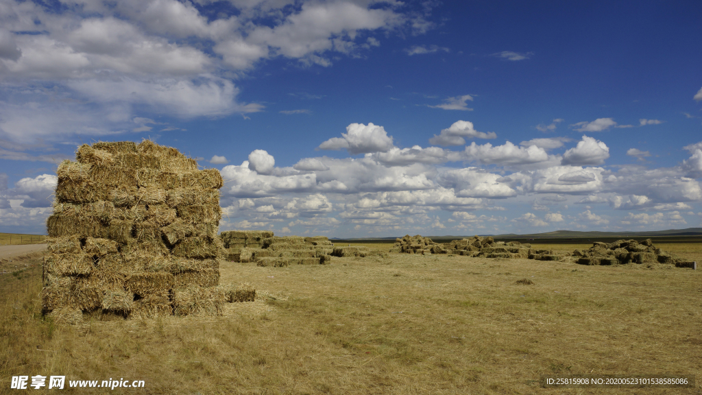 草垛麦草垛稻草垛图片